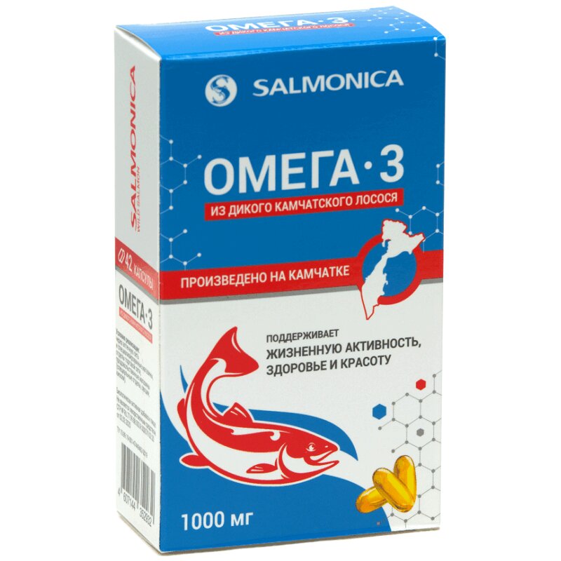 

Salmonica Омега-3 из дикого камчатского лосося 1000 мг капсулы.42 шт