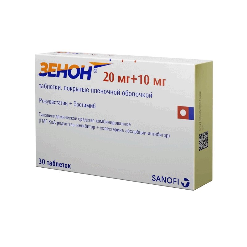 Изображение товара Зенон 20 мг + 10 мг таблетки для снижения холестерина 30 шт