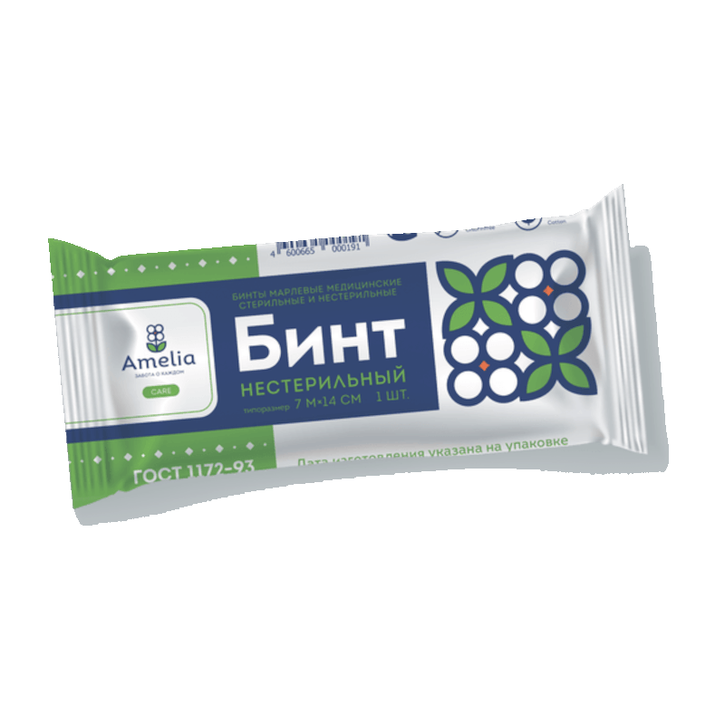 

Амелия Бинт марлевый медицинский нестерильный 7 м х 14 см