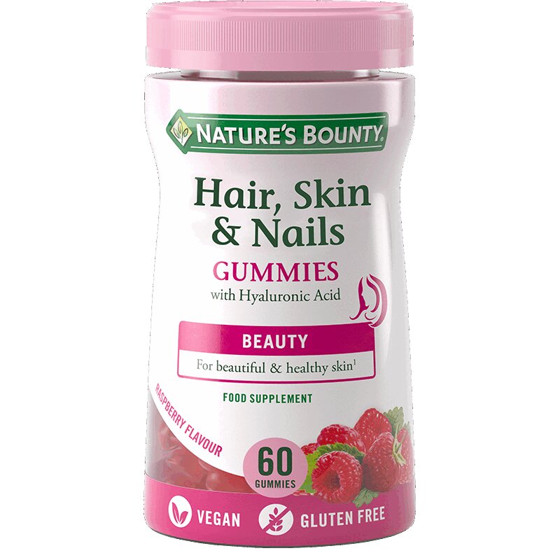 Natures Bounty Волосы, Кожа, Ногти пастилки 60 шт нэйчес баунти витамин с плюс цинк таб 60