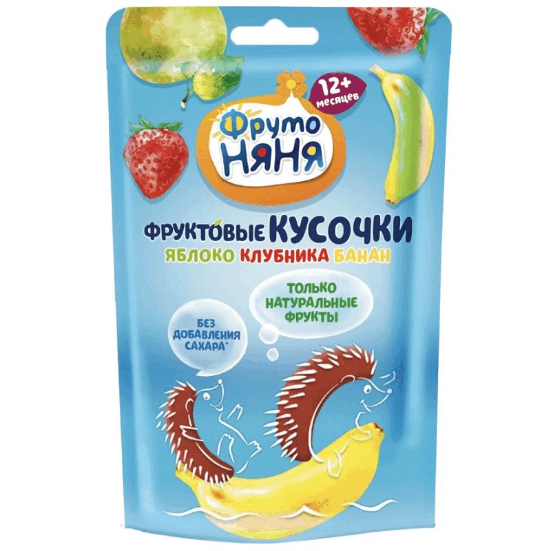 

ФрутоНяня Фруктовые кусочки Яблоко-Клубника-Банан 15 г