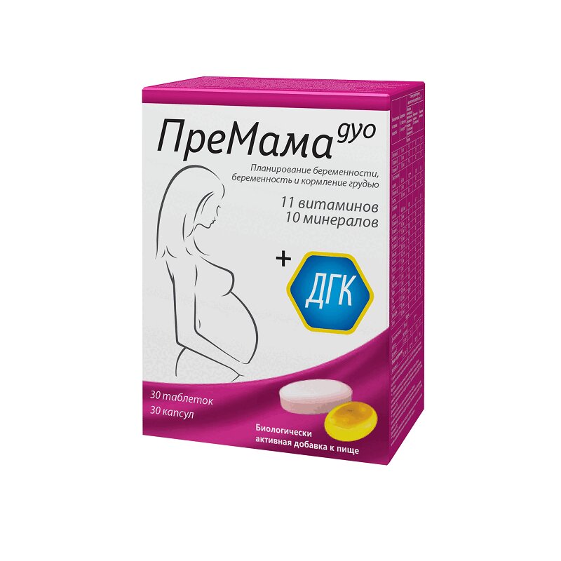 ПреМама Дуо таб.30+капс.30 шт nooteria labs комплекс магний b6 extra pure 60 капсул