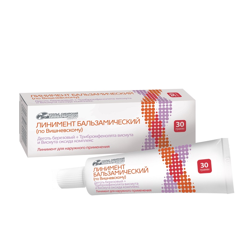 Изображение товара Линимент бальзамический по Вишневскому 30 г для лечения кожи и ран