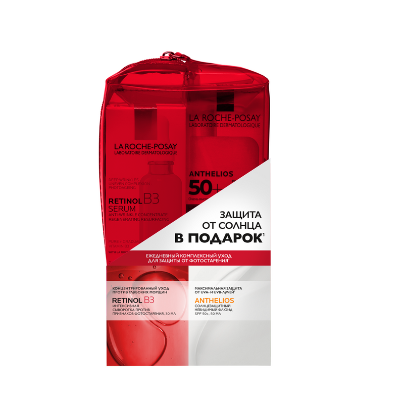 

La Roche-Posay Набор в косметичке (сыворотка Ретинол В3 30 мл+флюид невидимый SPF50 50 мл)