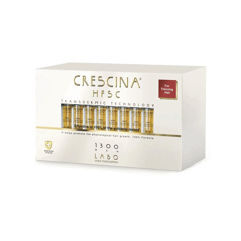 Изображение товара Кресцина Трансдермик 1300 Лосьон для роста волос для мужчин 20 ампул