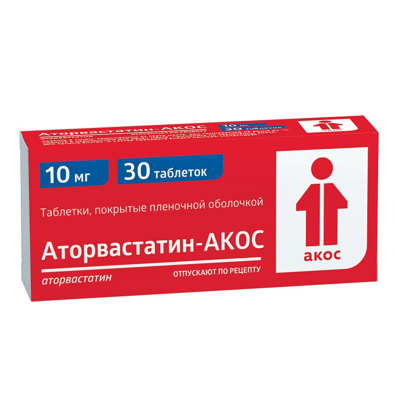 Изображение товара Аторвастатин-АКОС 10 мг таблетки 30 шт