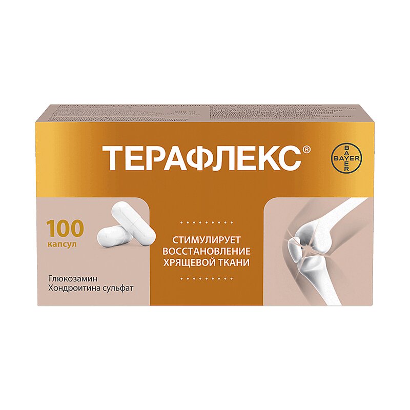 Изображение товара Терафлекс капсулы 100 шт для суставов позвоночника остеоартроза и остеохондроза