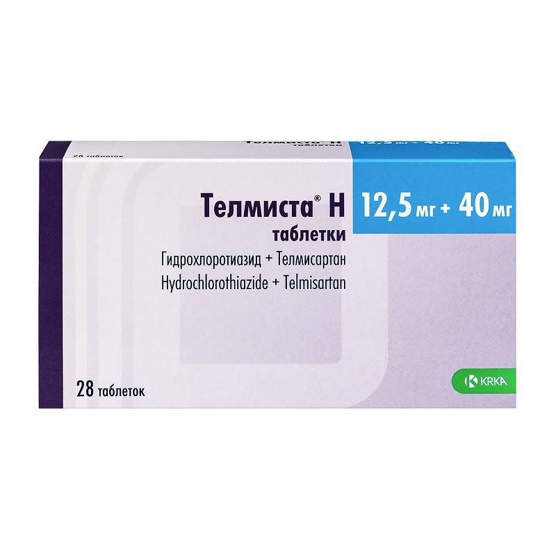 Изображение товара Телмиста Н 12,5 мг+40 мг таблетки 28 шт