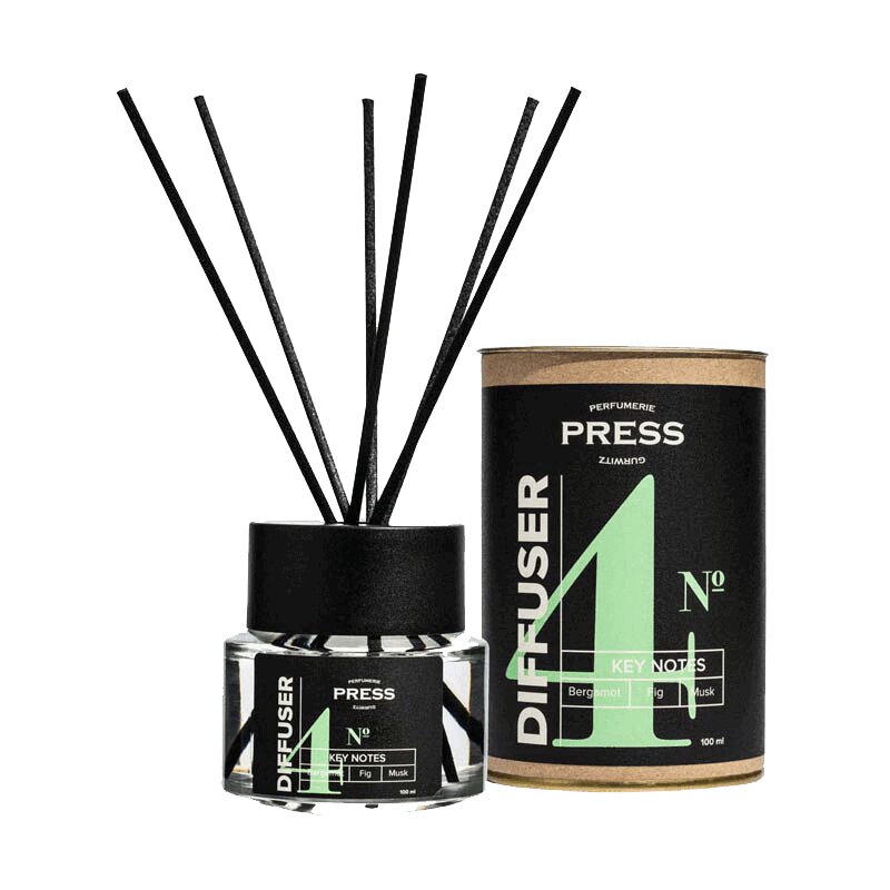 Изображение товара Ароматизатор для дома PRESS GURWITZ №4 Бергамот-Инжир-Мускус, стильный диффузор с палочками