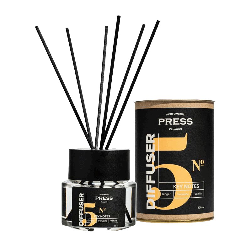 Изображение товара Ароматизатор для дома PRESS GURWITZ PERFUMERIE №5 Имбирь-Ваниль-Вербена, стеклянный флакон