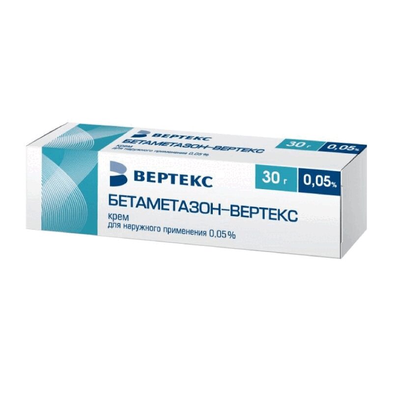 

Бетаметазон-Вертекс 0,05% крем для наружного применения 30 г