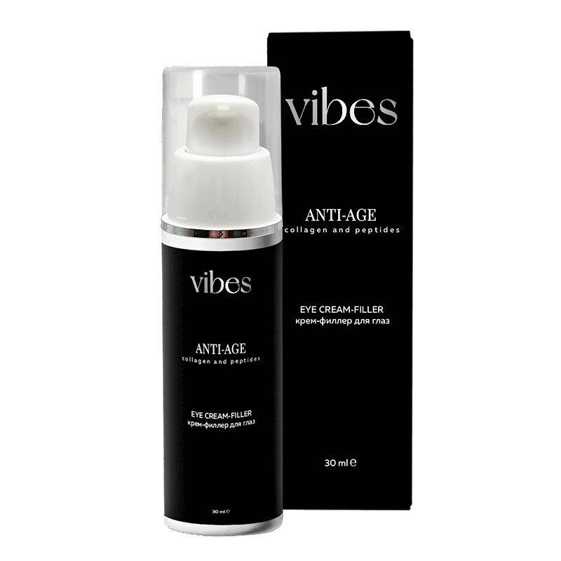 Vibes Анти-эйдж Крем-филлер для кожи вокруг глаз Коллаген-Пептиды 30 мл beauty сеты набор для увлажнения кожи маска 75 мл крем 100 мл