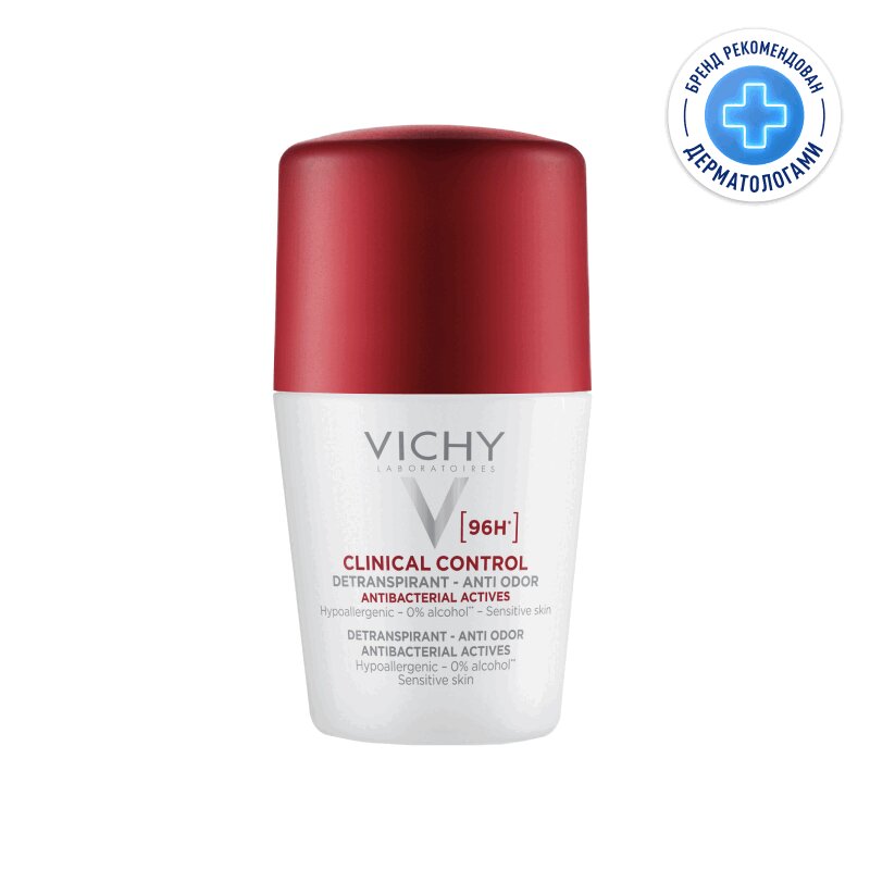 Vichy Дезодорант-антиперсперант Клиникал Контрол 96ч 50 мл vichy homme дезодорант против избыточного потоотделения 50 мл