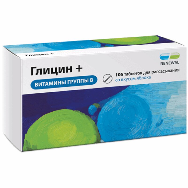 

Глицин+витамины группы В таблетки для рассасывания Яблоко 105 шт
