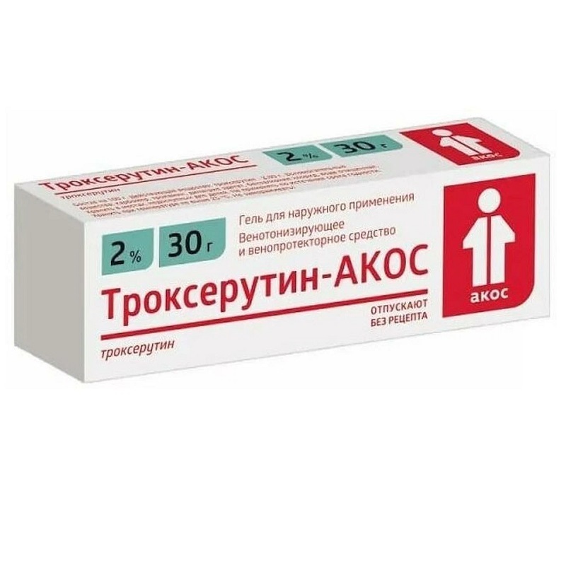 

Троксерутин-АКОС 2% гель для наружного применения 30 г