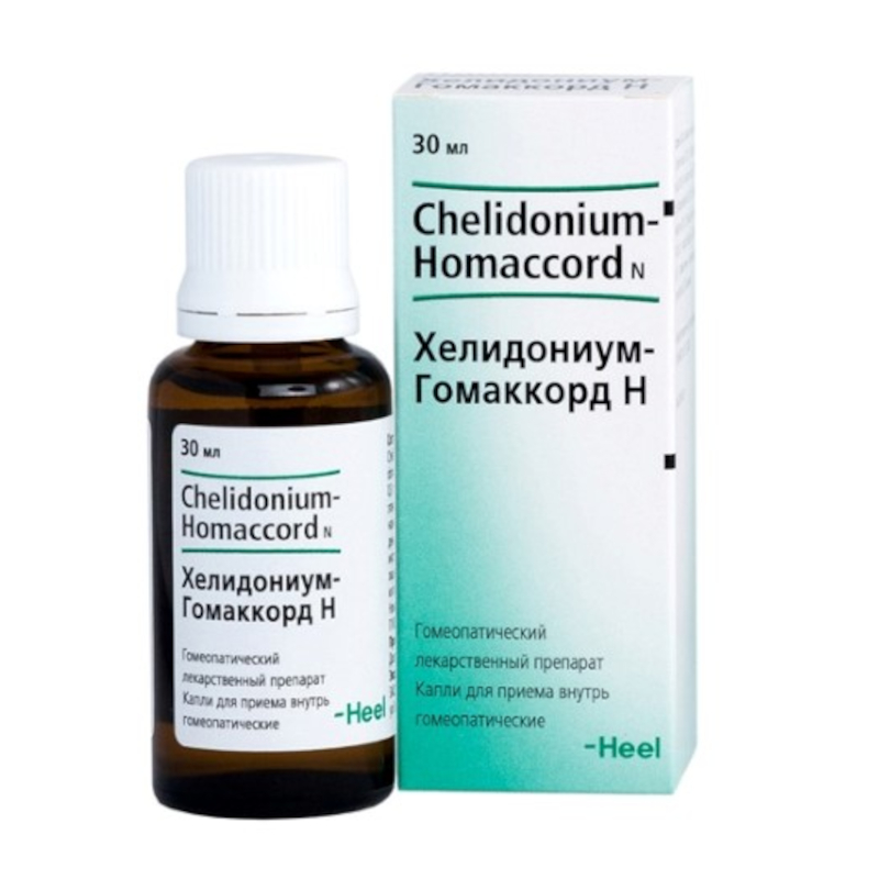 Изображение товара Гомеопатические капли Хелидониум-Гомаккорд Н 30 мл для внутреннего применения