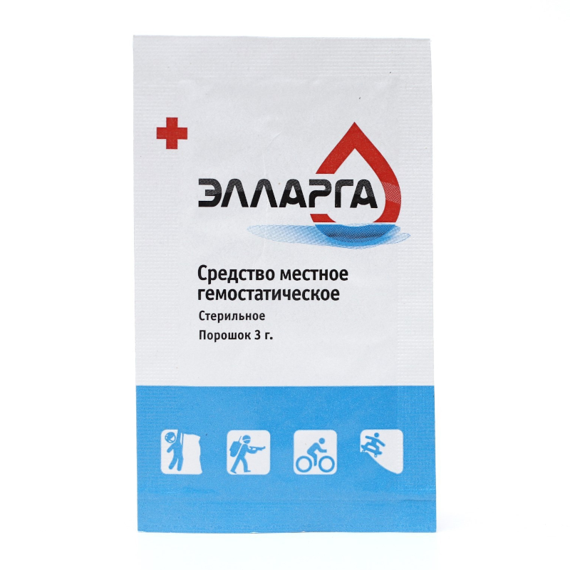Изображение товара Средство гемостатическое порошок Элларага 3 г для остановки кровотечений