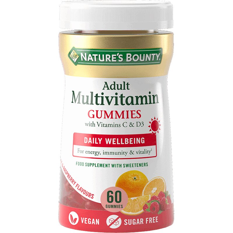 Natures Bounty Мультивитамины для взрослых пастилки 60 шт нэйчес баунти гаммис витамин с плюс цинк паст жев 60
