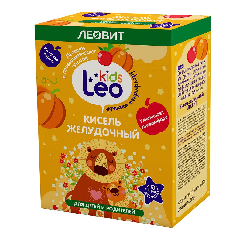 

Леовит Лео Кидс Кисель желудочный для детей 12 г 5 шт