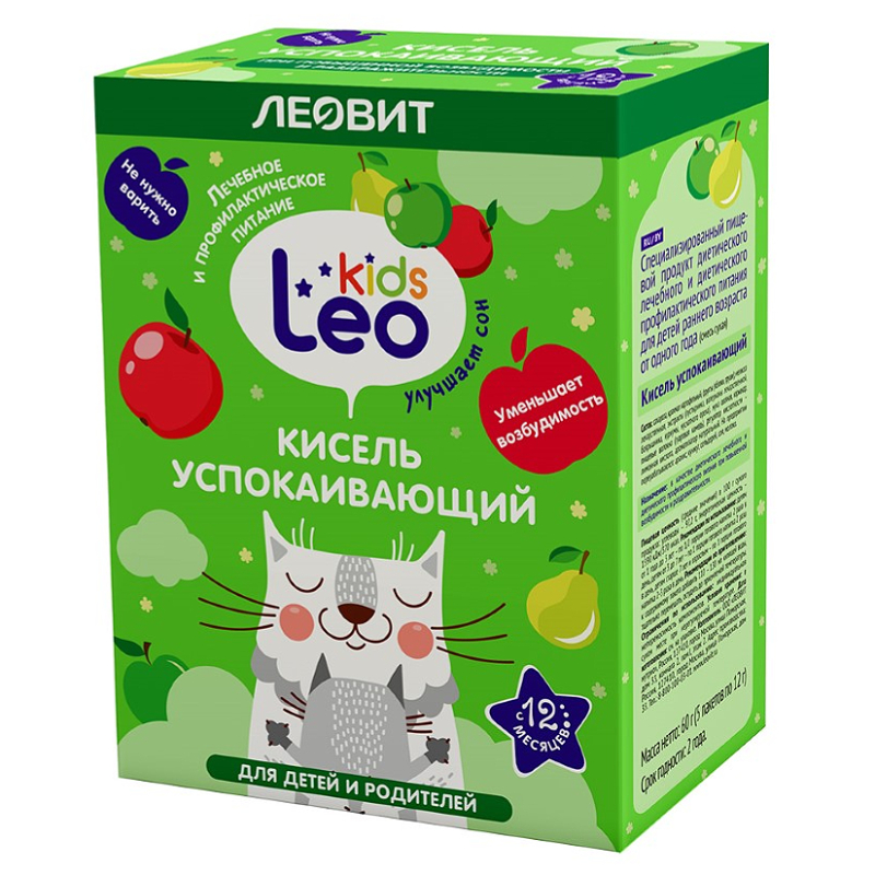 

Леовит Лео Кидс Кисель успокаивающий для детей 12 г 5 шт