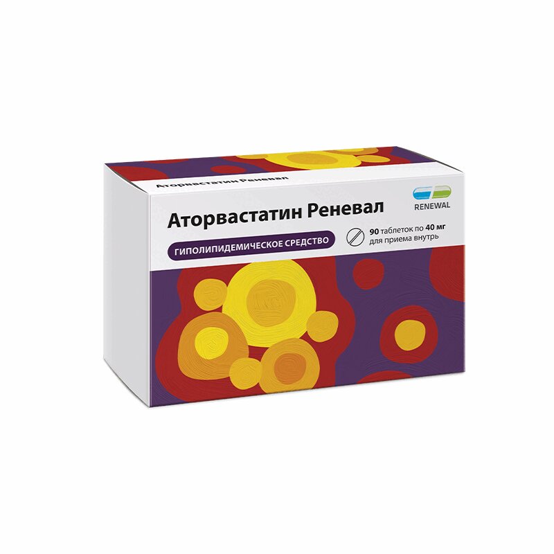 Изображение товара Аторвастатин Реневал 40 мг таблетки 90 шт