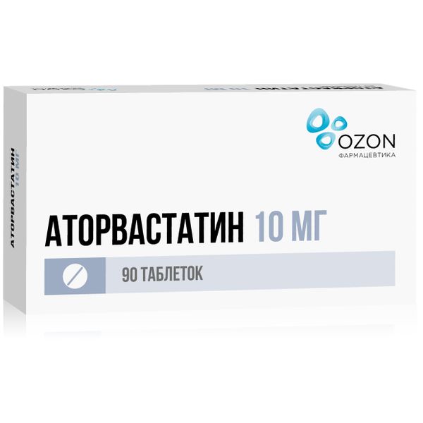 Изображение товара Аторвастатин 10 мг таблетки 90 шт