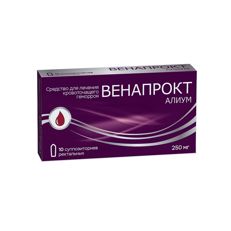 

Венапрокт Алиум 250 мг суппозитории ректальные 10 шт