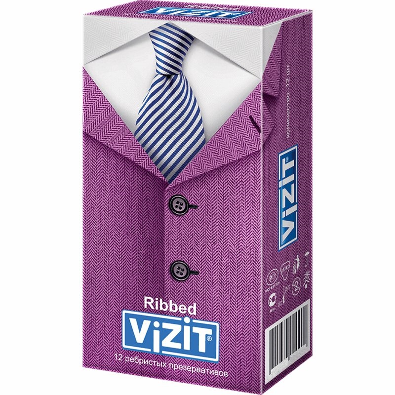 Vizit Рибд Презервативы ребристые 12 шт