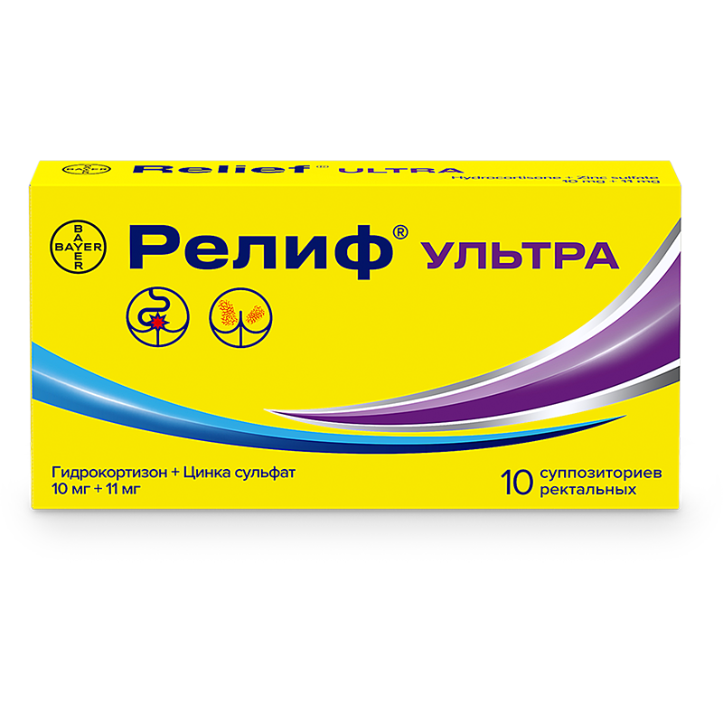 

Релиф Ультра 10 мг+11 мг суппозитории ректальные 10 шт