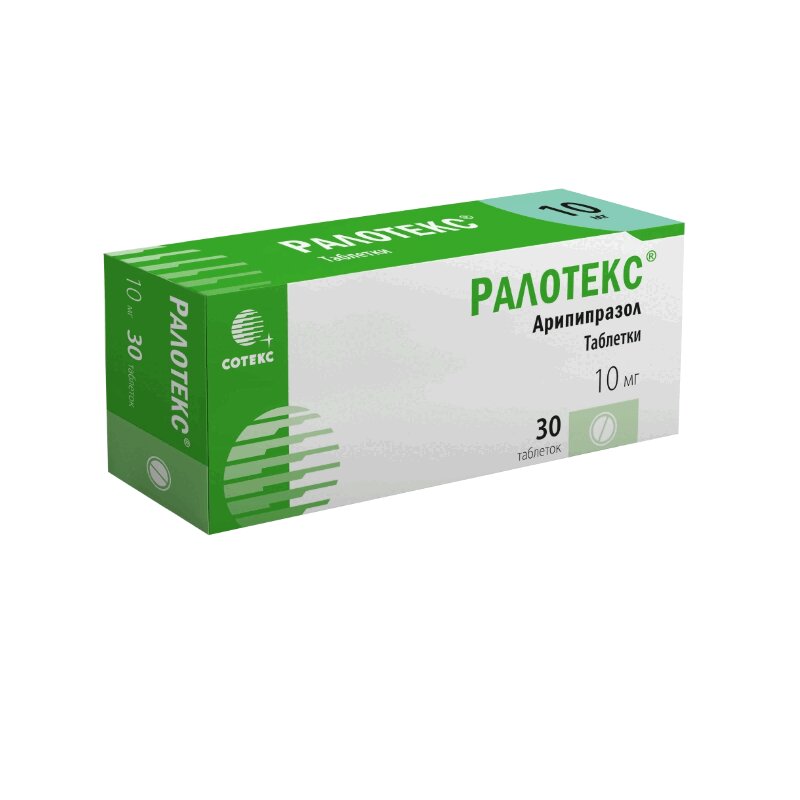 Изображение товара Ралотекс 10 мг таблетки 30 шт для лечения шизофрении и биполярного расстройства