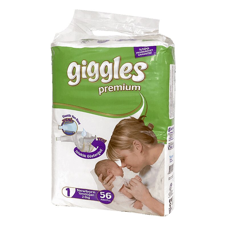 Giggles Премиум Эко Ньюборн Подгузники детские 2-5 кг 56 шт giggles подгузники для взрослых р l 7 шт