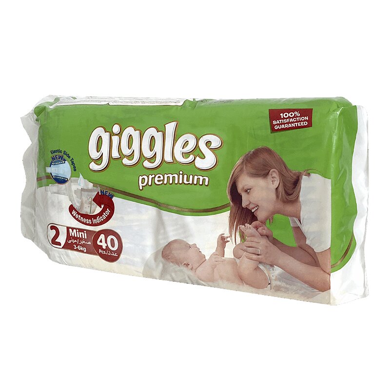 

Giggles Премиум Твин Мини Подгузники детские 3-6 кг 40 шт