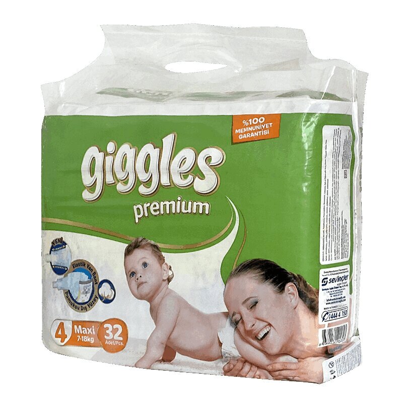Giggles Премиум Твин Макси Подгузники детские 7-18 кг 32 шт giggles премиум эко экстра лардж подгузники для детей 15 30 кг 32 шт