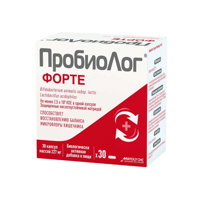 ПробиоЛог Форте капс.227 мг 30 шт аптека панзинорм форте 20000 таб п о кш раств n30