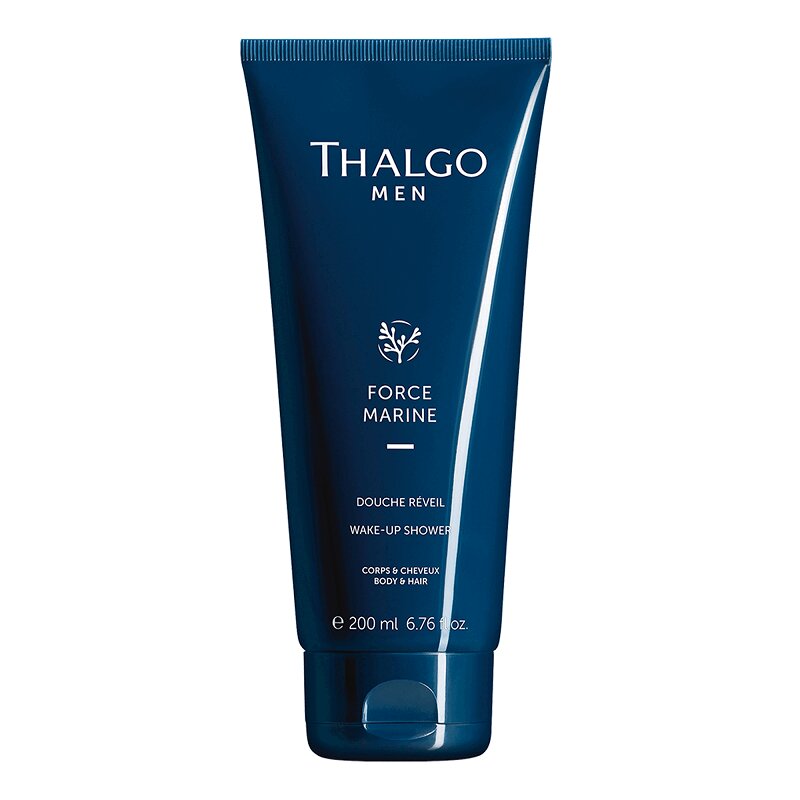 Изображение товара Гель для душа Thalgo Мен Форсе Марин пробуждающий 200 мл - бодрящий и освежающий для тела и волос