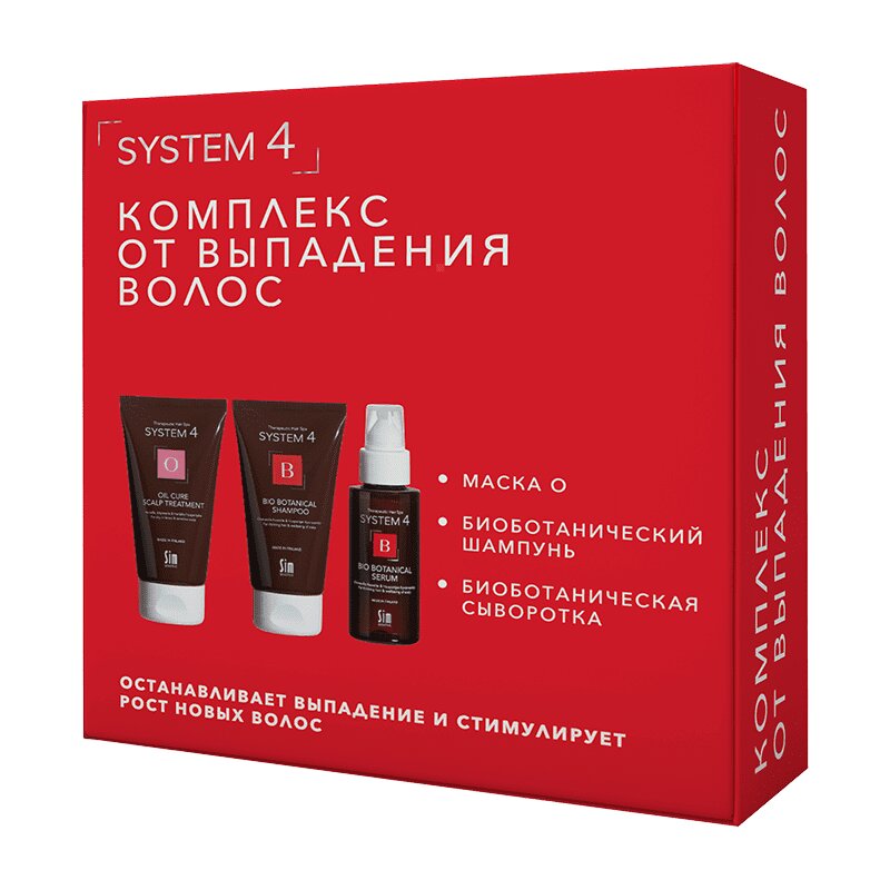 Изображение товара Комплекс против выпадения волос System 4: шампунь, маска и сыворотка для стимуляции роста
