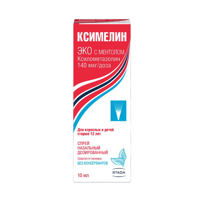 Ксимелин ЭКО с ментолом спрей 140 мкг/доза фл.10 мл ксимелин эко спрей наз 140 мкг доза фл 10 мл 1 шт