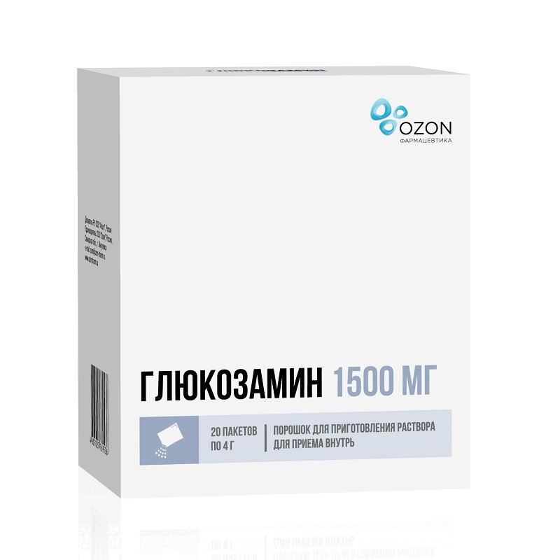 Изображение товара Глюкозамин порошок 1500 мг для восстановления суставов, 20 шт