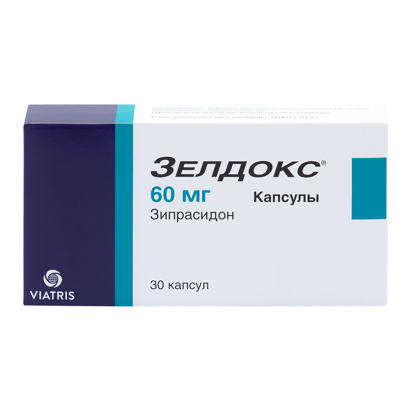 Изображение товара Зелдокс 60 мг капсулы 30 шт, антипсихотик, Пфайзер, для шизофрении