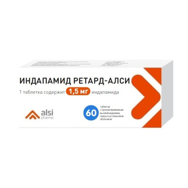 Изображение товара Индапамид Ретард-АЛСИ 1,5 мг таблетки с пролонгированным высвобождением 60 шт