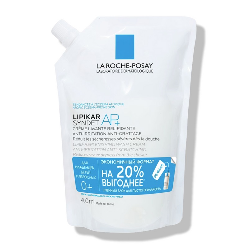 La Roche-Posay Липикар Синдэт АР+ Крем-гель для лица и тела очищающий 400 мл сменный блок