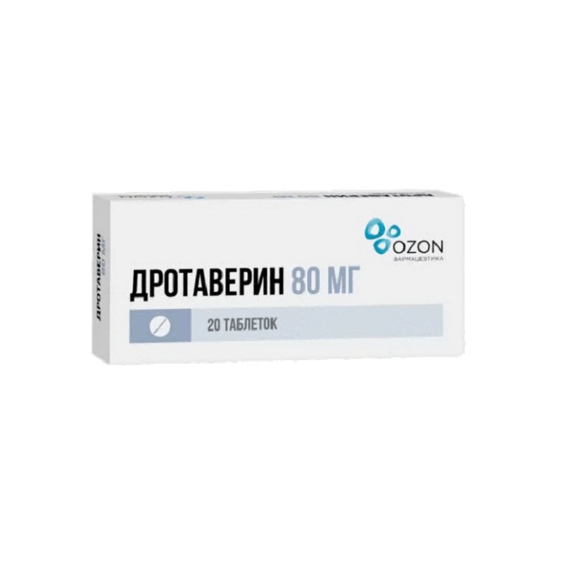 Дротаверин таблетки 80 мг 20 шт дротаверин велфарм амп 20мг мл 2мл 10