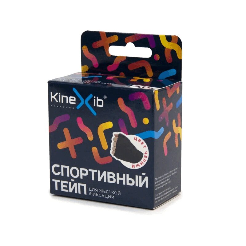 Кинексиб Спортивный тейп 9,1 м х 3,8 см Черный