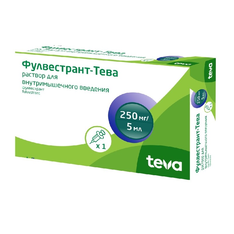 Изображение товара Фулвестрант-Тева 250 мг/5 мл раствор для инъекций шприц 5 мл в комплекте стерильная игла