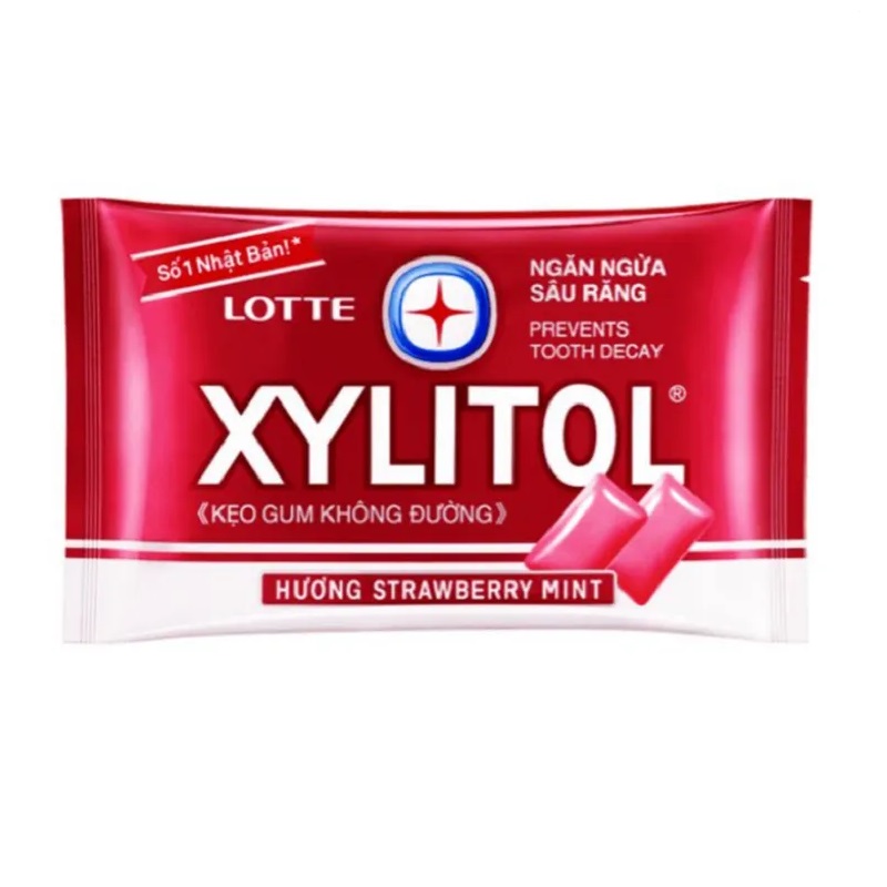 

LОТТЕ Xylitol Резинка жевательная без сахара Клубника-Мята 21 г