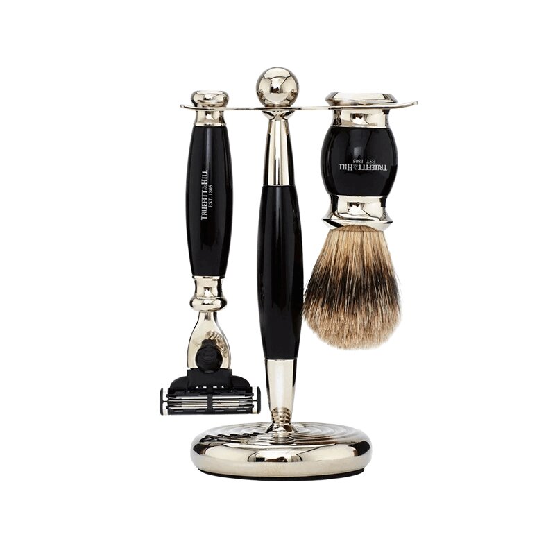Изображение товара Набор для бритья Truefitt с кистью и станком Мак 3 эбонит