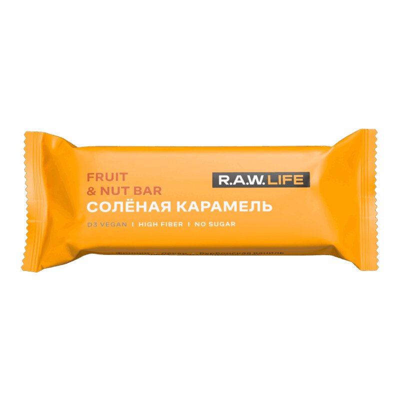 

Роу Лайф Батончик орехово-фруктовый Соленая карамель 47г