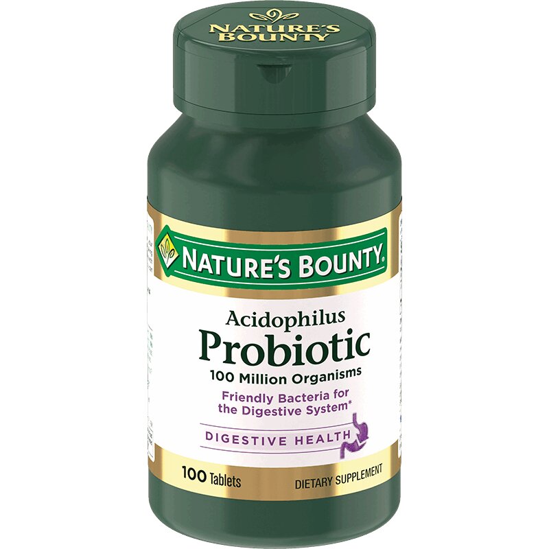 Natures Bounty Ацидофилус Пробиотик таб.200 мг 100 шт нэйчес баунти мультивитамины для взрослых паст жев гаммис 60