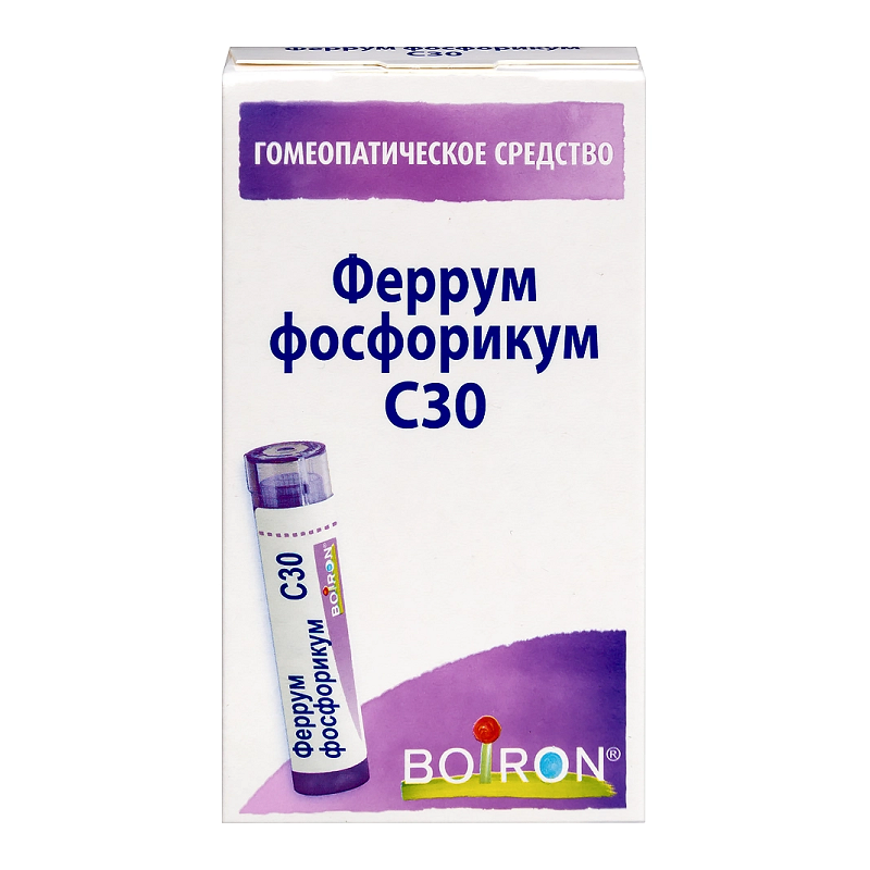 Изображение товара Феррум фосфорикум С30 гранулы 4 г Франция натуральное гомеопатическое средство