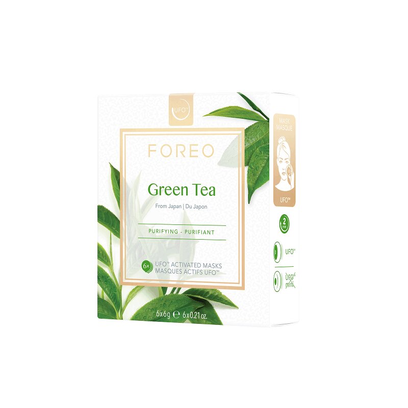 Foreo Маска для лица очищающая для УФО 6 шт Зеленый чай раскраски гармошки зеленый лес